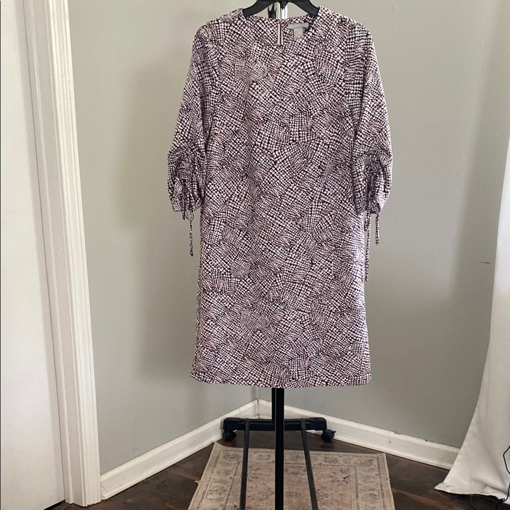 H&M Blush, Black & Cream Patterned Dress, Size 6